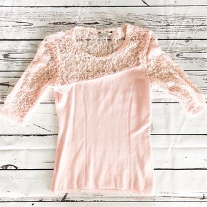 Guess pink and lace top